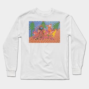 Maria Primachenko - father frost carries the new year tree 1960 Long Sleeve T-Shirt